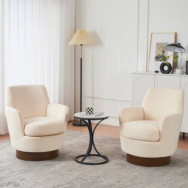 Velvet Swivel Barrel Chair, Swivel Accent Chairs Armchair for Living