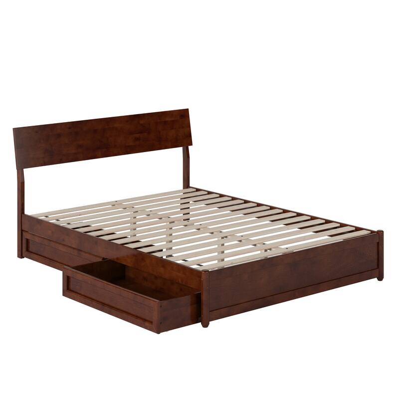 Norla Wood Platform Bed with Storage Drawers