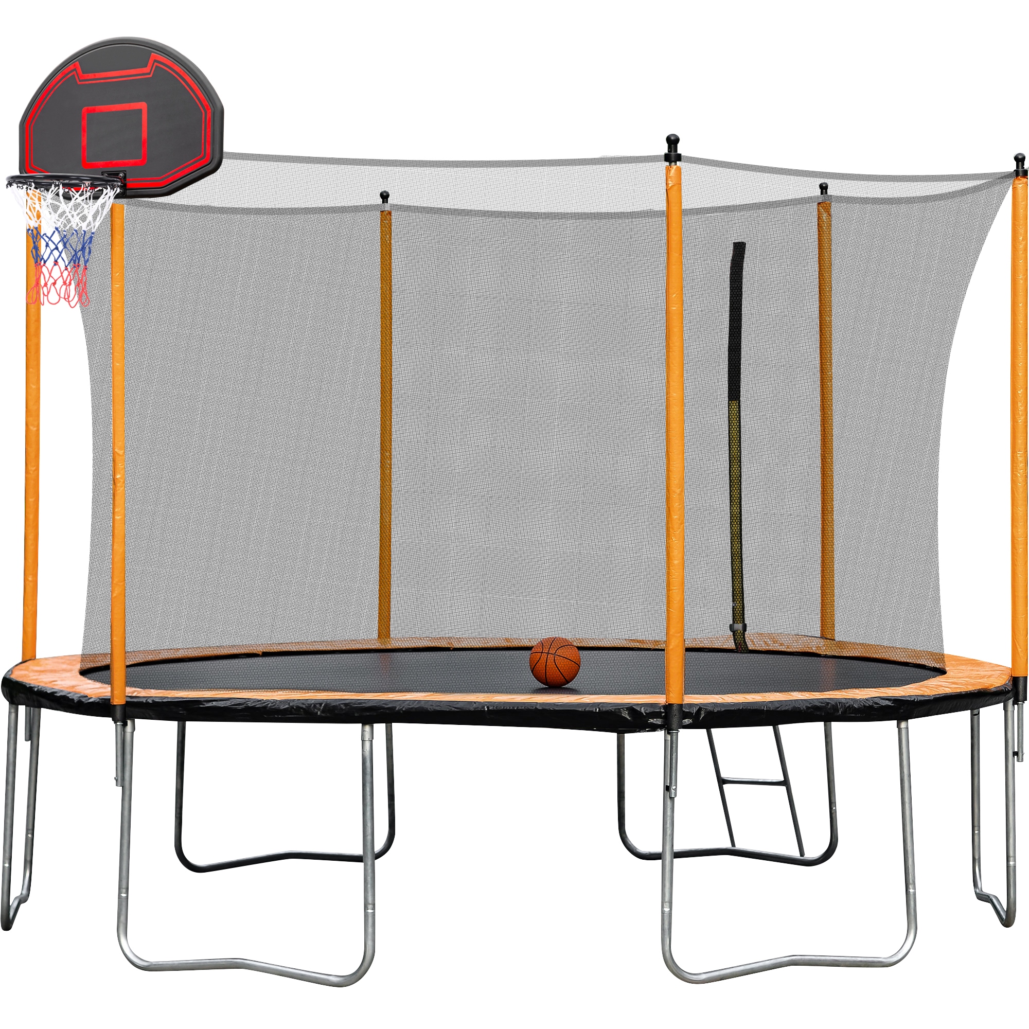 15FT Trampoline with Basketball Hoop Inflator and Ladder Inner