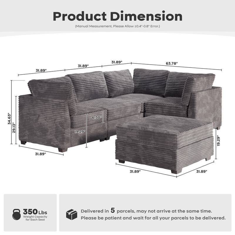 OVIOS Modular Cloud-Like Sofa (with Ottoman)