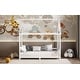 preview thumbnail 9 of 15, White Twin Size Solid Wood House Bed with Guardrail, LED, and Roof for Kids