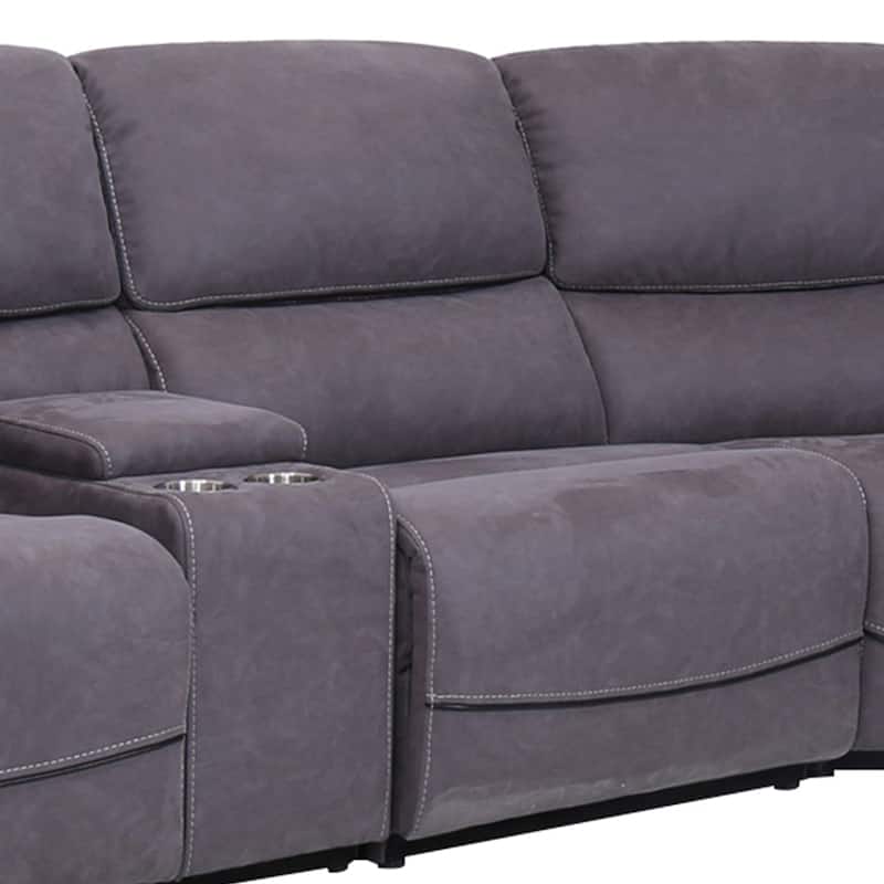 Levi Grey Transitional Upholstered Power Reclining Sectional Sofa