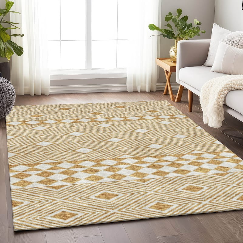 Machine Washable Indoor/ Outdoor Chantille Boho Moroccan Rug