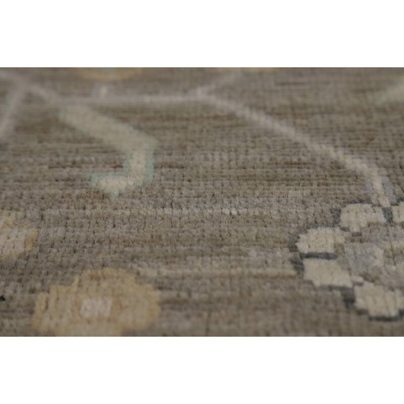 Vegetable Dye Oushak Turkish Area Rug Hand-Knotted Bedroom Wool Carpet - 9'1" x 12'0"