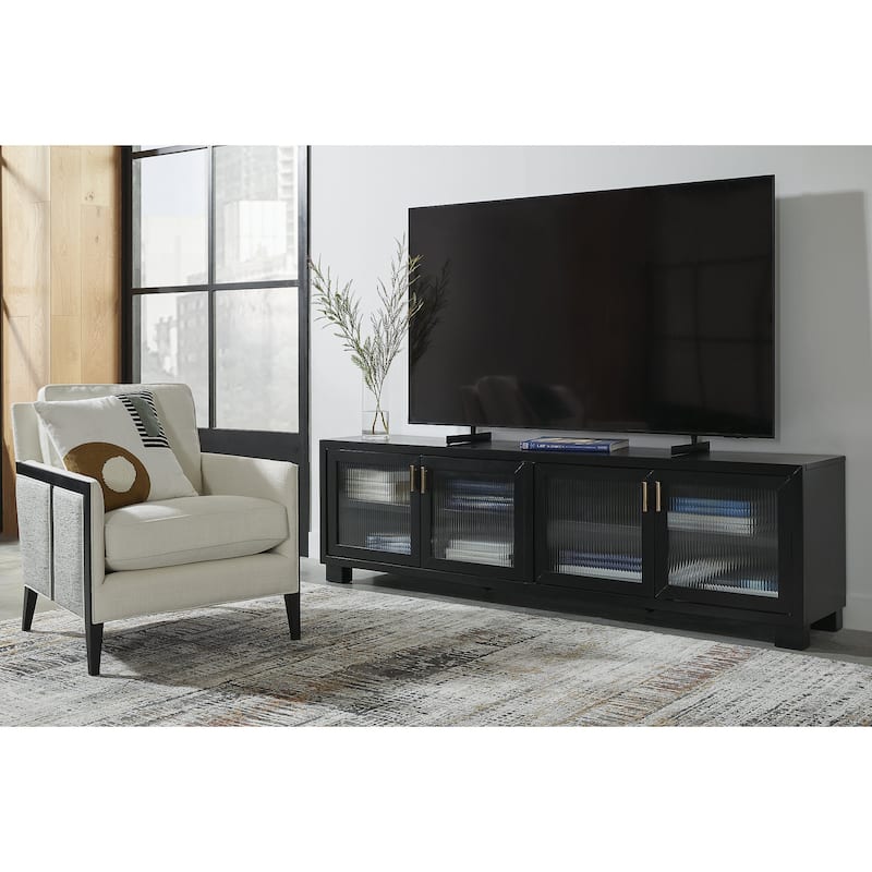 Signature Design by Ashley Winbardi Black 85" TV Stand for TVs up to 97" - 85"W x 17"D x 24.75"H