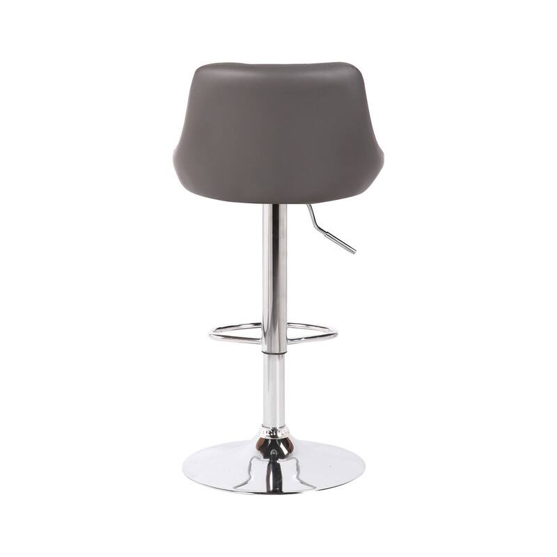 Porthos Home Rea Swivel Adjustable Height Bar Stool, PU Leather, Chrome Base
