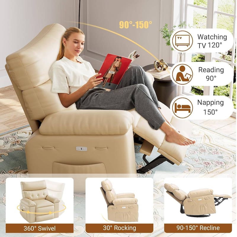 Oversized Recliner Sofa Chair with Massage for Living Room Bedroom