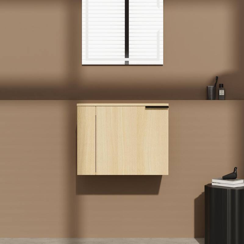 BNK 24"/48" Single Sink Bathroom Vanity with Soft Close Door and Shelf, Modern Floating Vanity