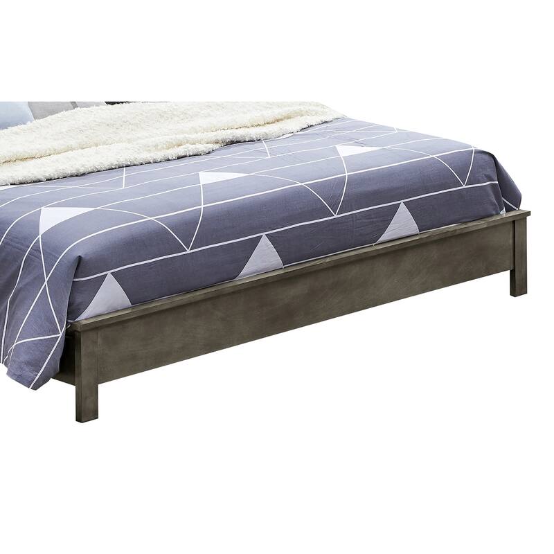 King Platform Bed with Storage Shelves - 87" - Gray