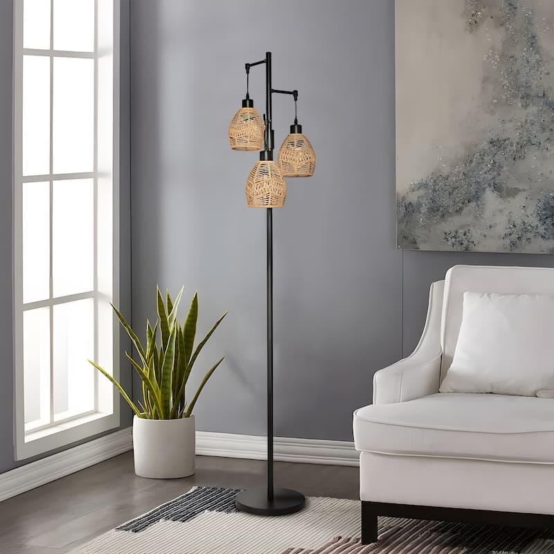 65'' Black Tree Floor Lamp for Bedroom - Black