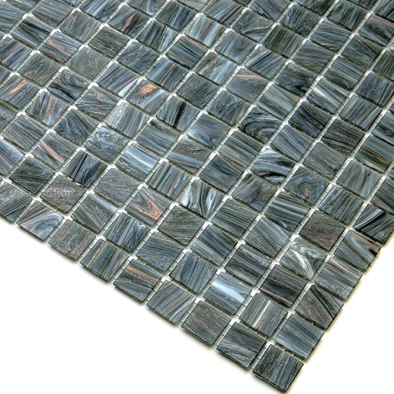 Apollo tile 12" x 12" Celestial Glossy Cosmic Gray Glass Tile (20 sq ft/case) - 20 Pack