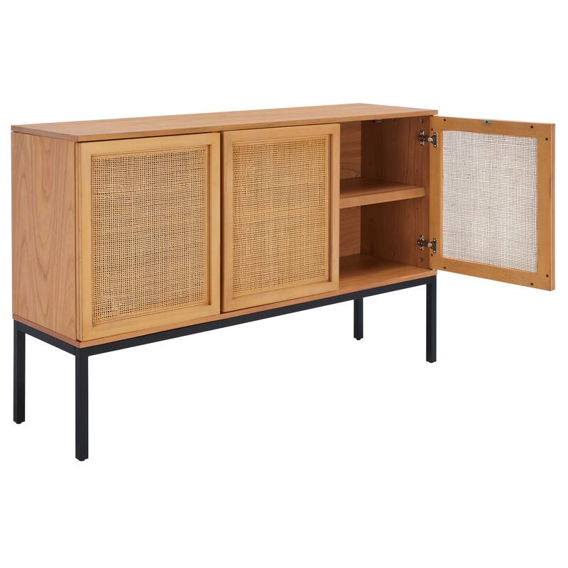 SAFAVIEH Tabetha 2-Shelf Rattan Sideboard - 54 In. W x 15 In. D x 33 In. H - 54Wx15Dx33H