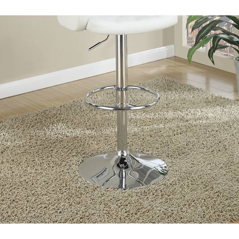 Faux Leather Swivel Barstool, Tufted Back Upholstered Dining Chair, Adjustable Height Counter High Chair, Reception Chair
