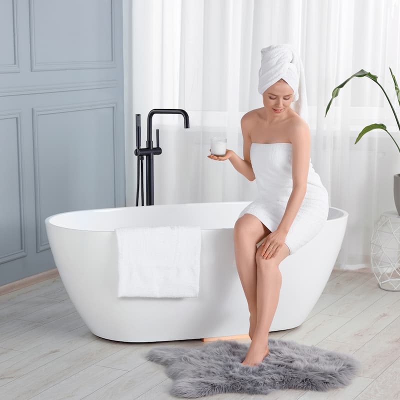 WOWOW Floor Mount Single-Handle Freestanding Tub Faucet