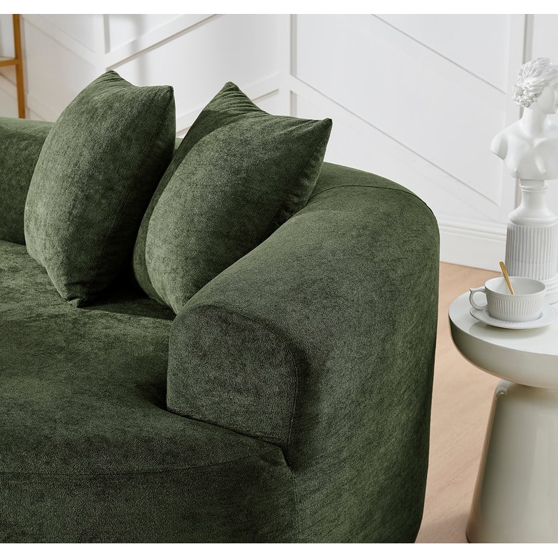 Modern Cloud 4-Seater Sectional Curved Sofa, Minimalist Compression Living Room Couch, No Assembly Needed