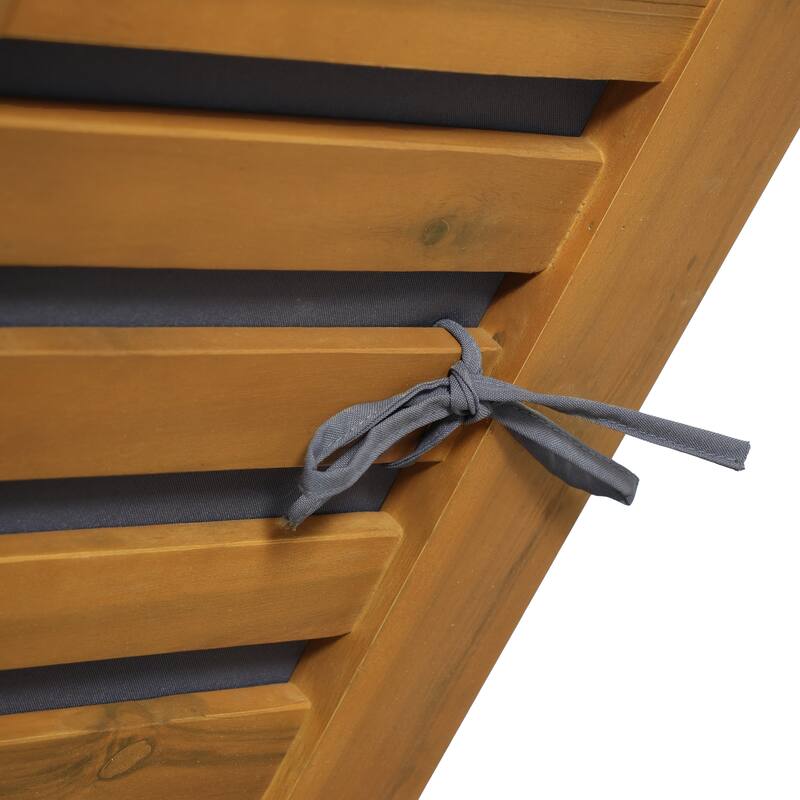 Christopher Knight Home - Modern Indoor/Outdoor Acacia Wood 4-Fold Adjustable Chaise Lounge with Water-Resistant Cushion