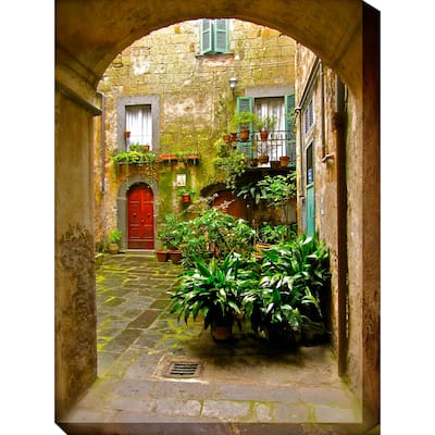 Italian Courtyard Indoor/Outdoor Art - Multi-color