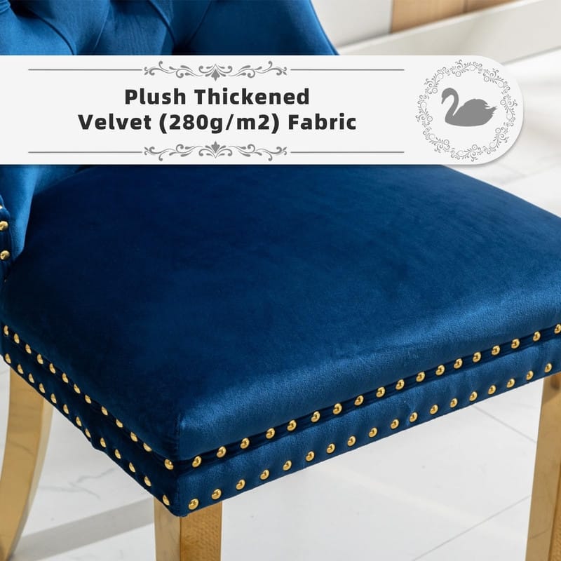 Tufted Naliheads Solid Wood Upholstered Dining Chairs (Set of 4)