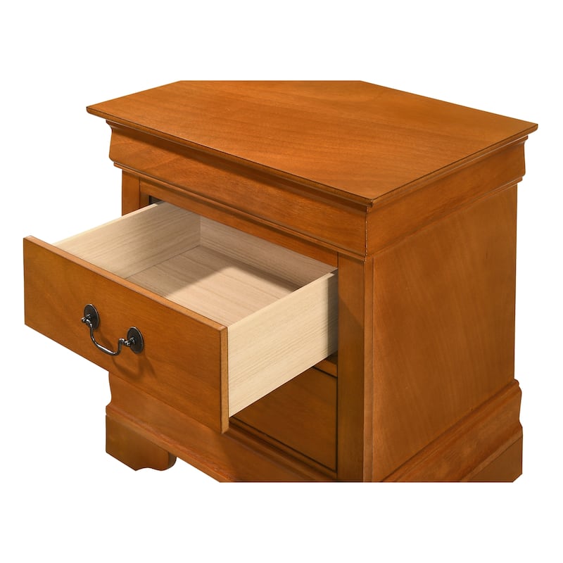 Elegant Oak Nightstand With 2 Drawers