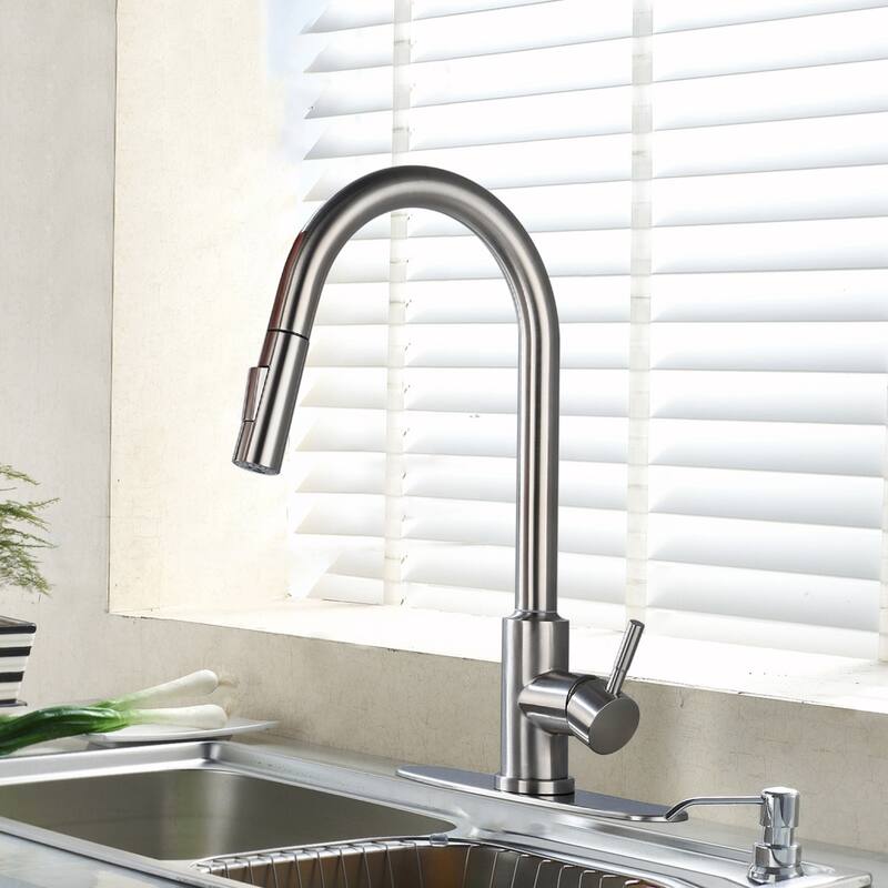 Touch 360 Degree Rotation Kitchen Faucet with Pull Down Sprayer