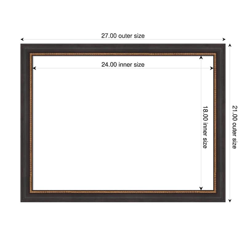 Amanti Art Ashton Black Framed Dry Erase Magnetic Board - 27 x 21 in