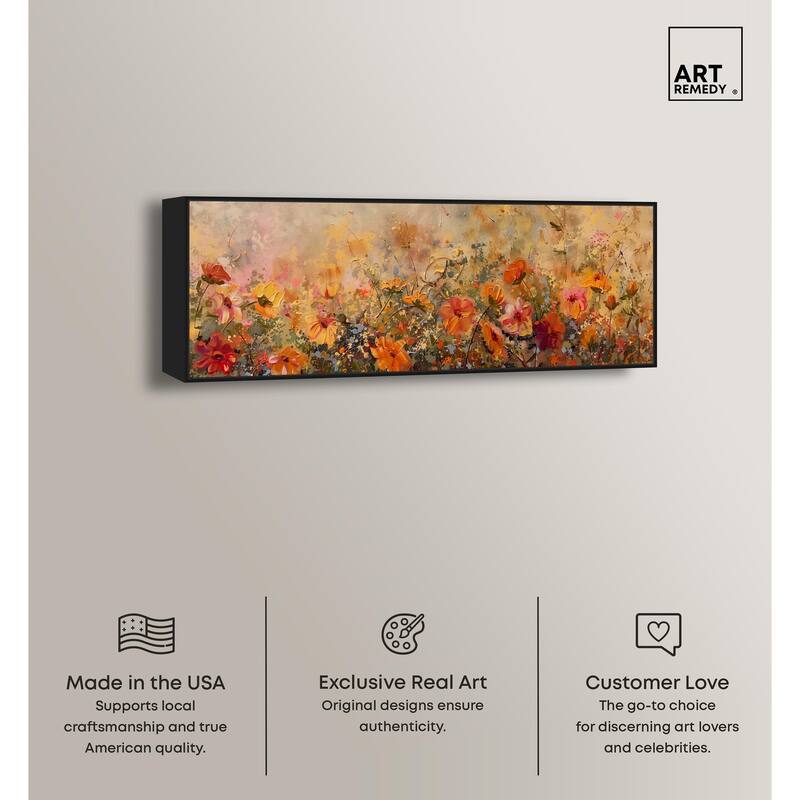 Fall Cosmo Flowers Panoramic Canvas by Art Remedy
