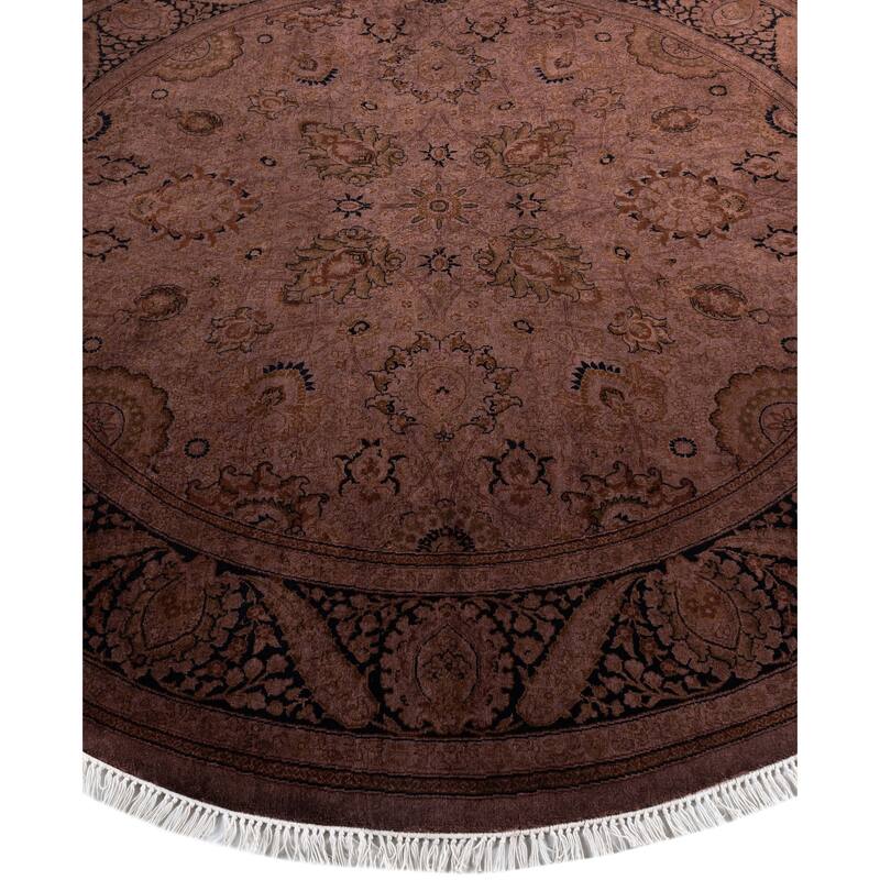 Overdyed One-of-a-Kind Hand-Knotted Area Rug - Brown - 6' 1" x 6' 1"