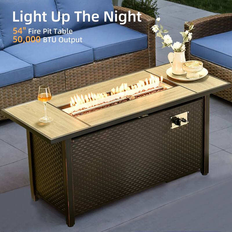 XIZZI 7-Piece Outdoor Wicker Conversation Set