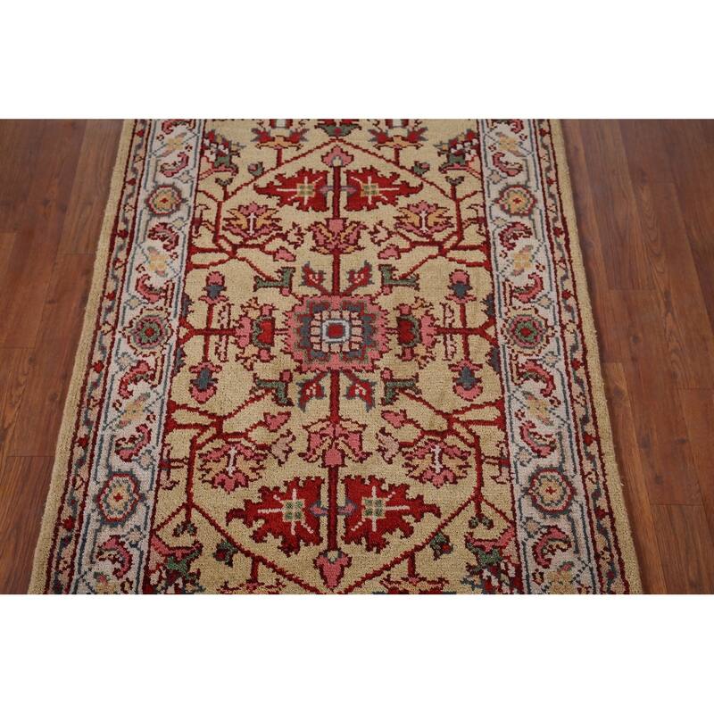 Floral Oushak Oriental Accent Rug Handmade Wool Carpet - 3'0"x 4'10"