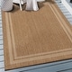 preview thumbnail 63 of 98, World Rug Gallery Border Indoor/Outdoor Flat Woven Area Rug 4' x 6' - Sand