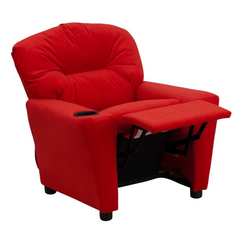 Contemporary Kids Recliner with Cup Holder