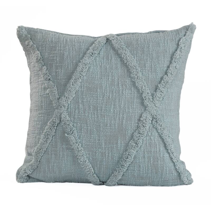 Solid Decorative Diamond Tufted Cotton Throw Pillow