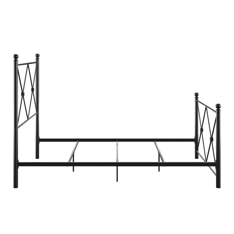 Aniket Queen Size Metal Bed with Nightstands Set by iNSPIRE Q Classic