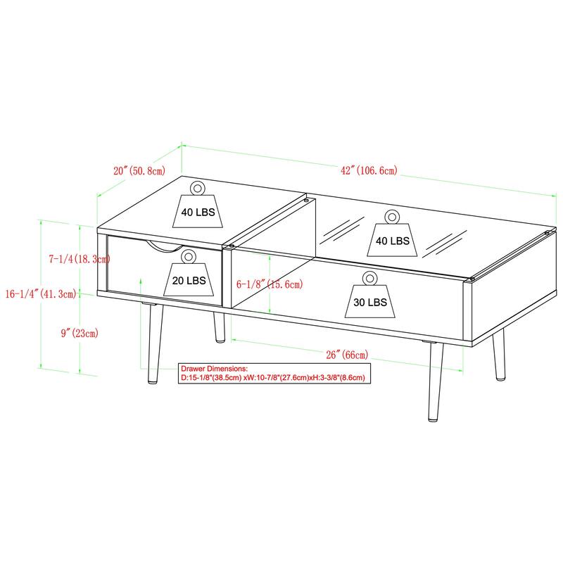 Middlebrook Saltaro Glass Top Coffee Table