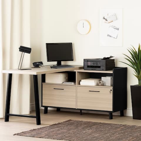South Shore Kozack L-shaped Desk with Power Bar