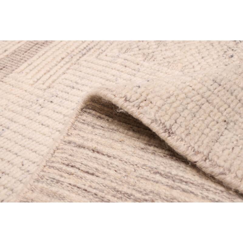 ECARPETGALLERY Hand-knotted Looma Cream Wool Rug - 8'2 x 10'1