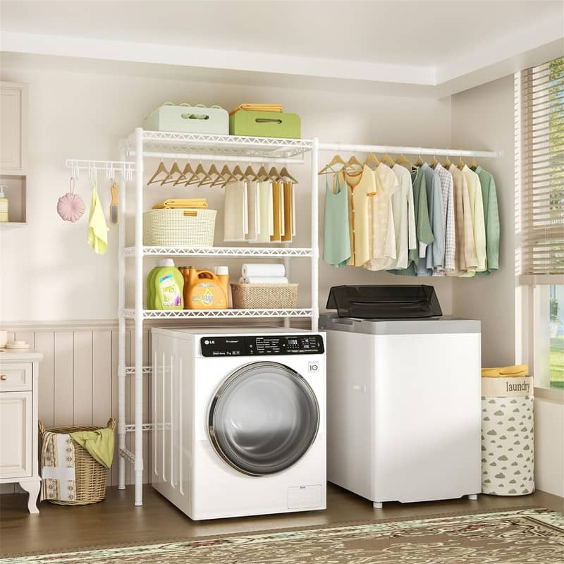 Over Washer and Dryer Storage Shelf - 13.4"D x 77.9"W x 77.5"H