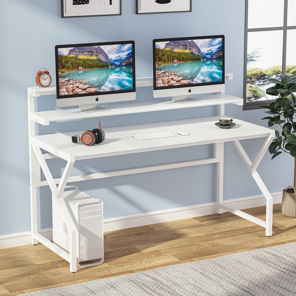 55 inch computer hotsell desk with hutch