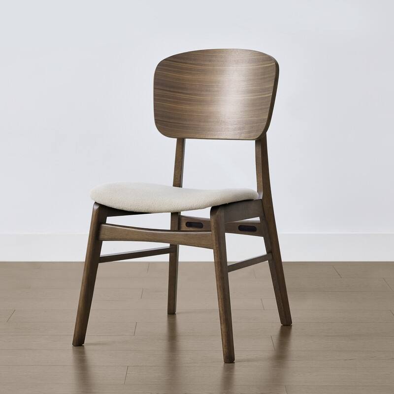 Spruce & Spring Modern Wood Dining Chairs with Ergonomic Back and Cushioned Seat