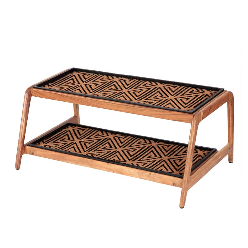 Jani Double-Tier Natural Stand 3-Pair Rubber Boot Trays - Ibadan