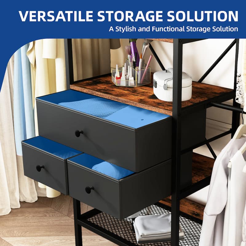 Moasis Closet System with Drawers & Clothing Rack