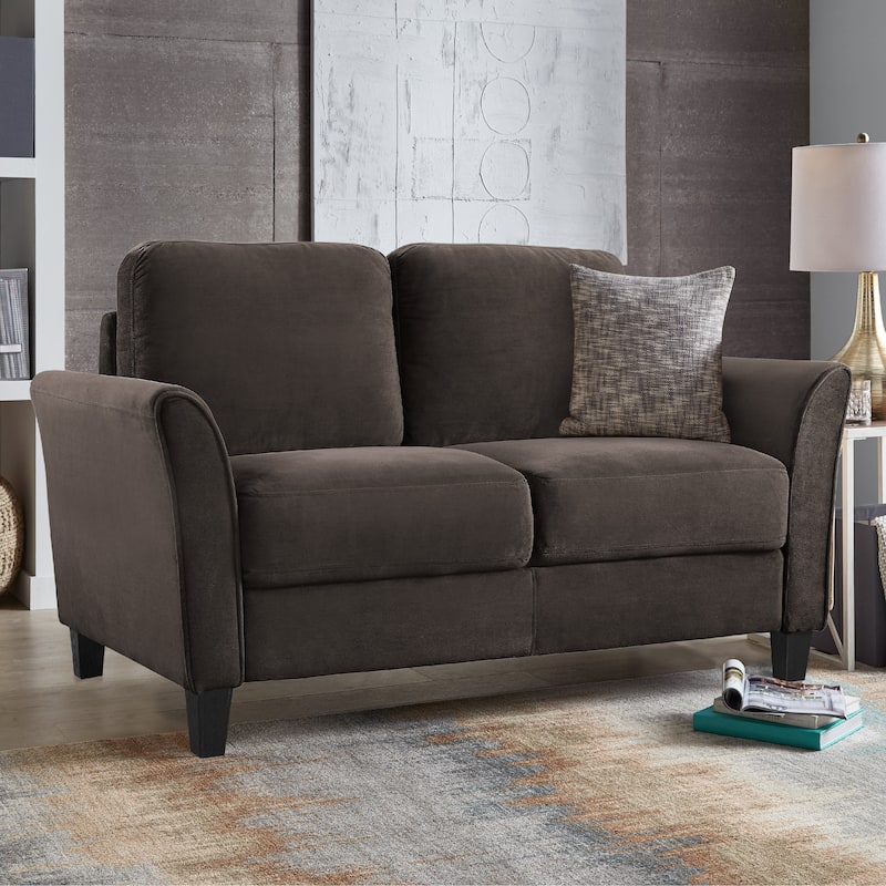 iLounge Waverly Microfiber Loveseat - Coffee