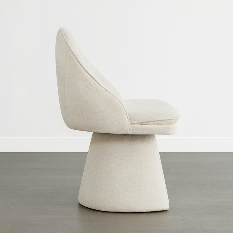 Darah Upholstered Swivel Armless Dining Chair Double-layered Cushions