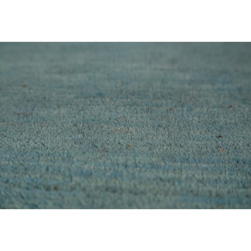 Blue Gabbeh Modern Rug Handmade Wool Carpet - 3'3" x 4'10"