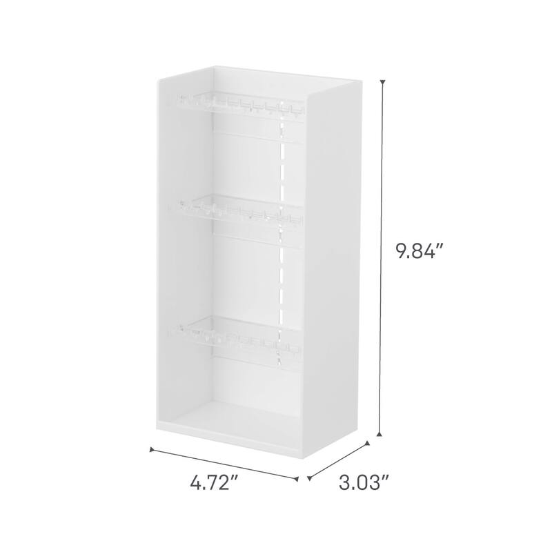 Yamazaki Home Jewelry Organizer, ABS Plastic, Holds 1.98 lbs, Adjustable - L 3 x W 4.7 x H 9.8 inches