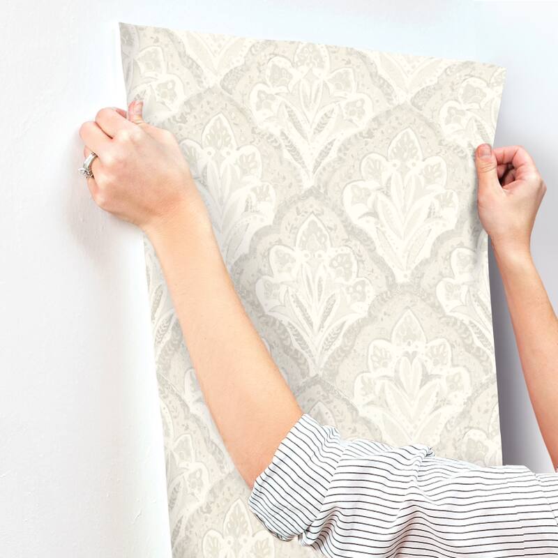 Chesapeake Mimir Dove Quilted Damask Wallpaper