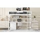 preview thumbnail 6 of 10, Twin Solid Pine Loft Kids Bed Frame with Desk, Blackboard, 3-Drawers, Guardrails, Shelf & Storage Box, Safety Guaranteed, White