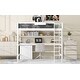 preview thumbnail 6 of 13, Wood Twin Size Loft Bed with Desk, Blackboard, Storage Box, Shelf & 3 Drawers, Safe Design with Guardrails, White