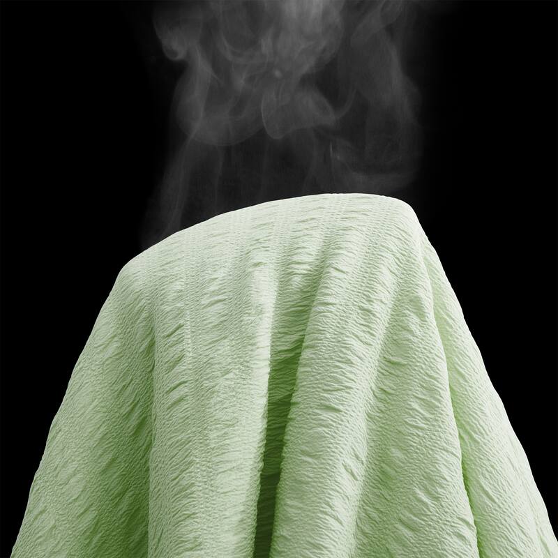 Lightweight Cooling Reversible Bed Blanket, Breathable Seersucker Comforter for Hot Sleepers