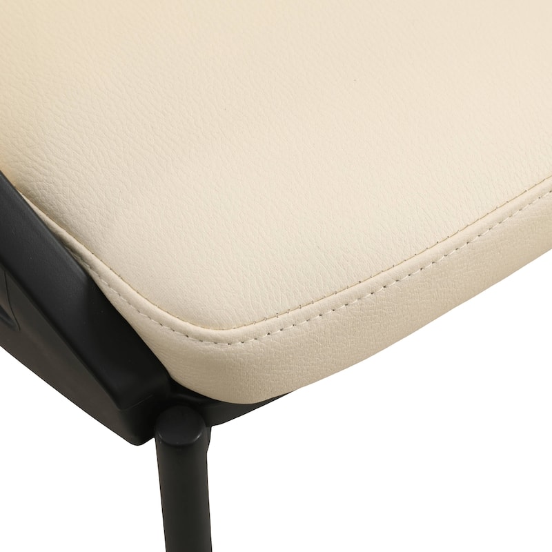 Urbane Dining Chair in Vinyl Fabric with Curved Back and Stainless Steel Legs Set of 2
